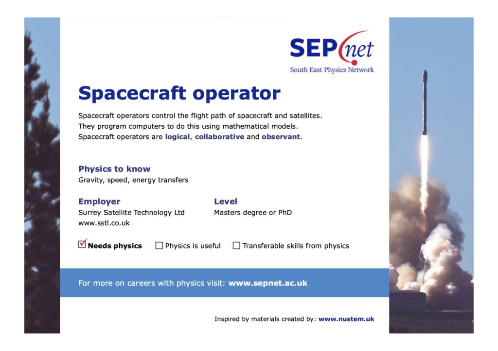 Careers with Physics - Spacecraft Operator