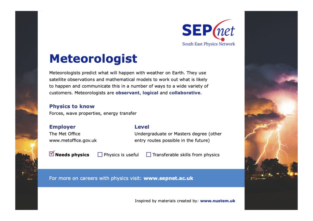 Careers with Physics - Meteorologist