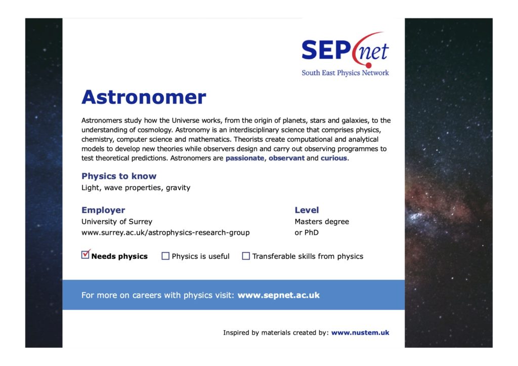 Careers with Physics - Astronomer