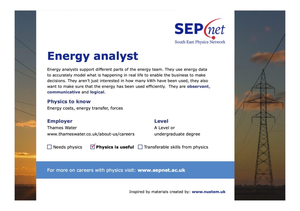 Careers with Physics - Energy Analyst